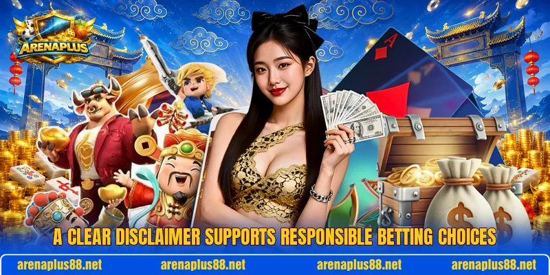 A clear disclaimer supports responsible betting choices
