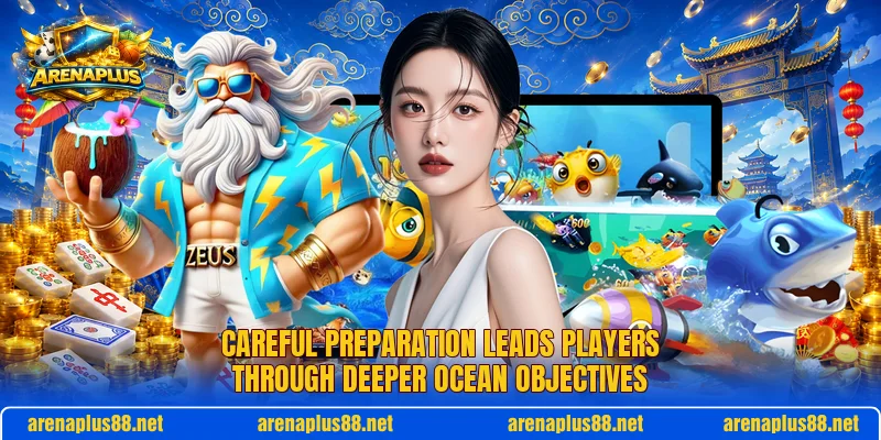 Careful preparation leads players through deeper ocean objectives