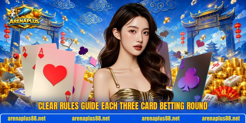 Clear rules guide each three card betting round