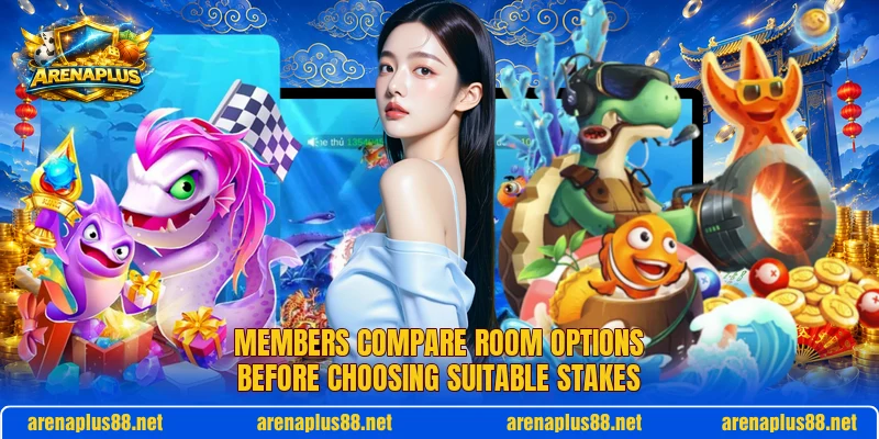 Members compare room options before choosing suitable stakes