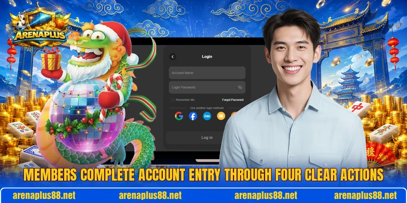 Members complete account entry through four clear actions Members complete account entry through four clear actions