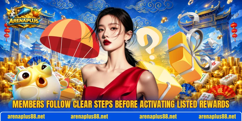 Members follow clear steps before activating listed rewards Members follow clear steps before activating listed rewards